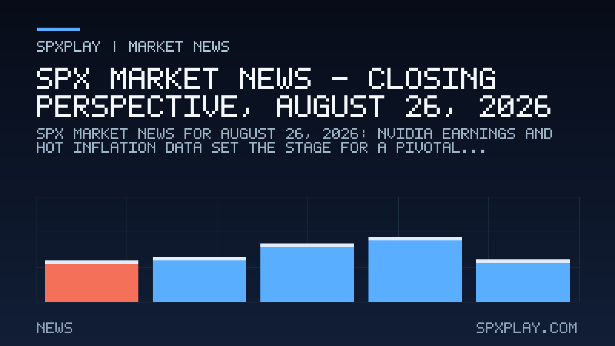 Market news graphic for SPX Market News — Closing perspective, August 26, 2026: Nvidia earnings and hot inflation data set the stage for a pivotal…