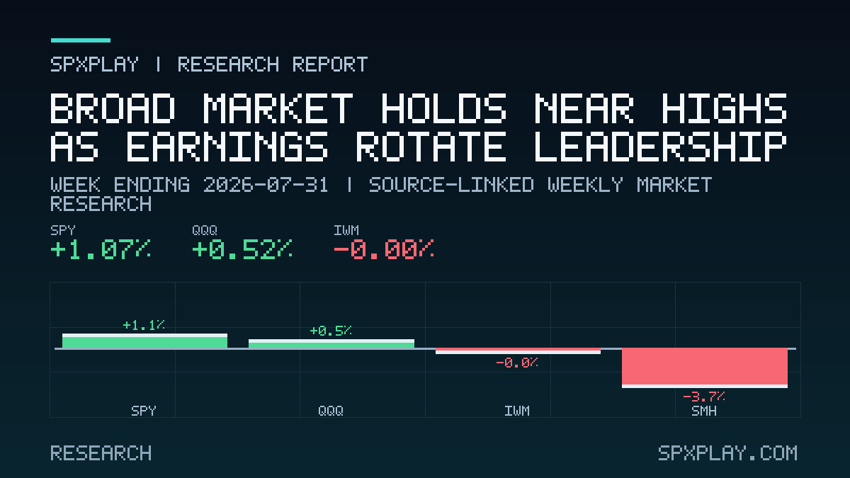 Research graphic for Broad Market Holds Near Highs as Earnings Rotate Leadership: Second-quarter earnings season delivered strong aggregate growth…